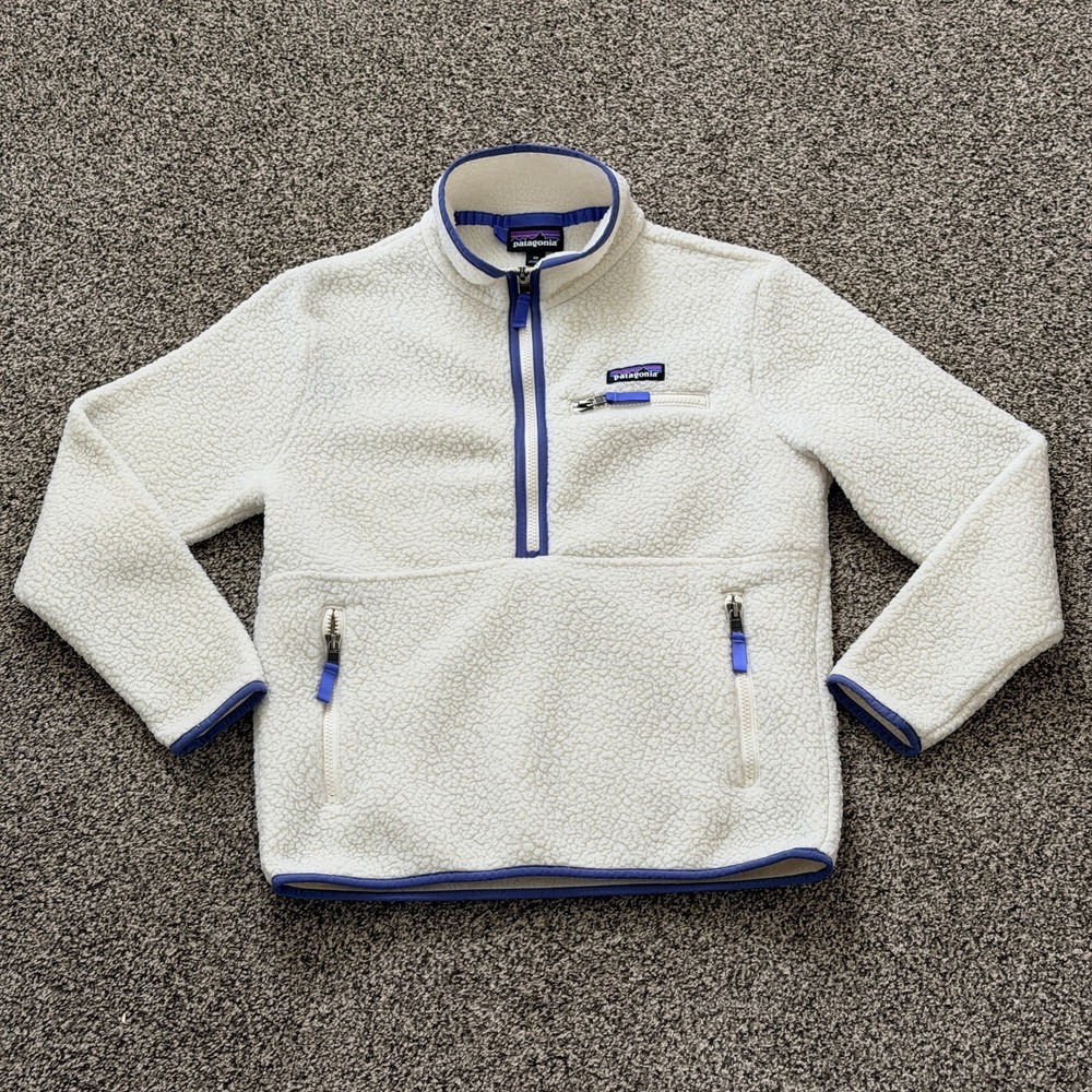 Patagonia Women's XS Retro Pile Fleece Marsupial Pullover Natural STY22835